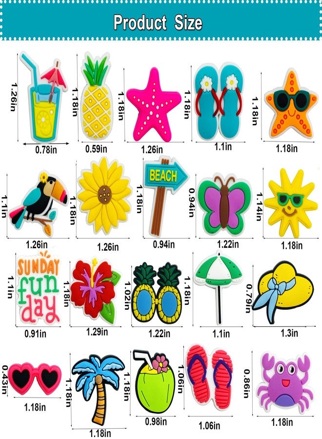 HYTYQDAFA 20PCS Beach Charms for Bogg Bag, Hawaii Accessories With Sturdy Clips for Totes, Rubber Bag Accessories, Decoration Charms for Girls Women - Image 2
